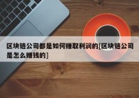 区块链公司都是如何赚取利润的[区块链公司是怎么赚钱的]